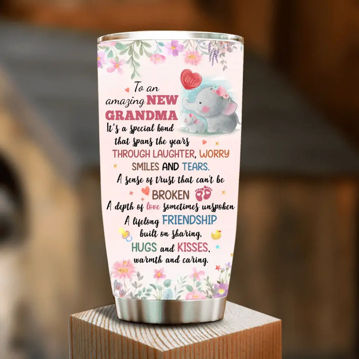 Custom Personalized New Grandma Tumbler - Mother's Day Gift Idea for Grandma - To An Amazing New Grandma