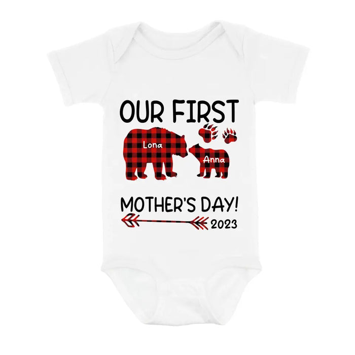 Custom Personalized Bear Shirt/Baby Onesie - Gift Idea For Mother's Day - Our First Mother's Day 2023