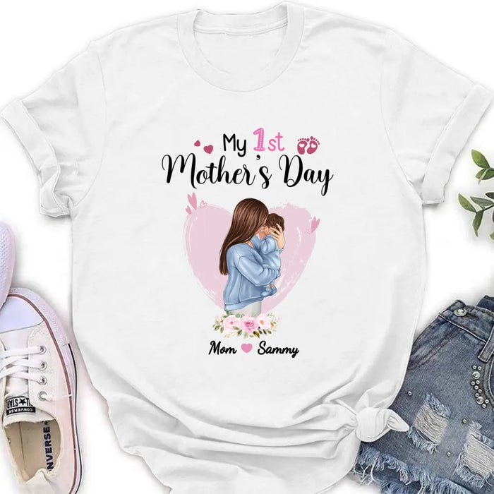 Custom Personalized Mother T-shirt/ Long Sleeve/ Sweatshirt/ Hoodie - Mother's Day Gift Idea - My 1st Mother's Day