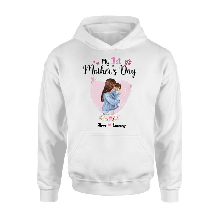 Custom Personalized Mother T-shirt/ Long Sleeve/ Sweatshirt/ Hoodie - Mother's Day Gift Idea - My 1st Mother's Day