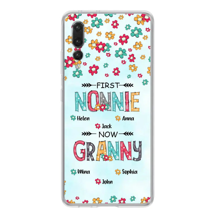 Custom Personalized Grandma Phone Case - Upto 4 Kids And 8 Grandkids - Mother's Day Gift Idea for Grandma - First Mom Now Nana Kid And Grandkids Flower Pattern - Cases For Xiaomi/ Oppo/ Huawei