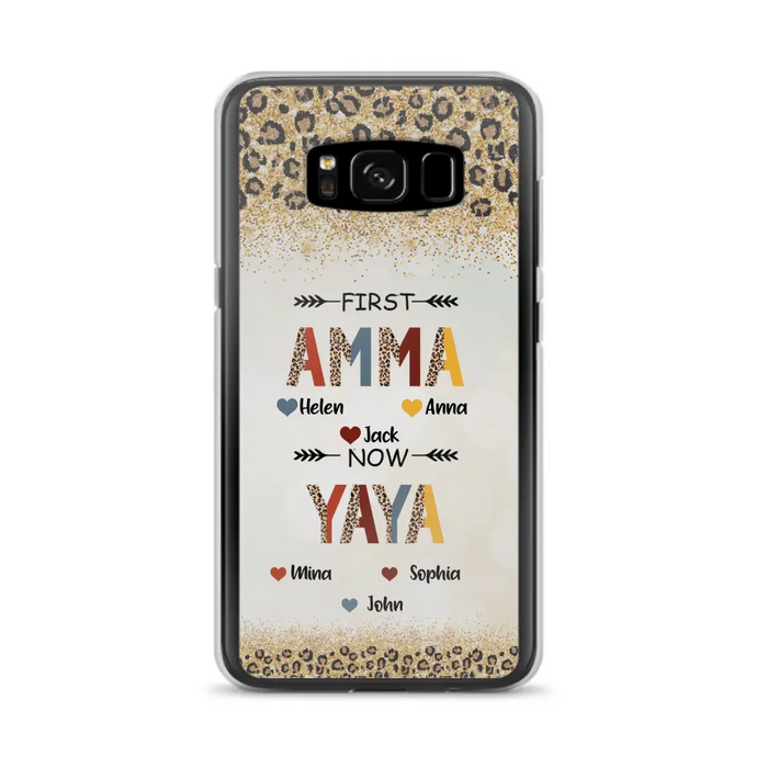 Personalized Grandma Phone Case - Upto 4 Kids And 8 Grandkids - Mother's Day Gift Idea for Grandma - First Mom Now Nana Kid And Grandkids - Case For iPhone And Samsung