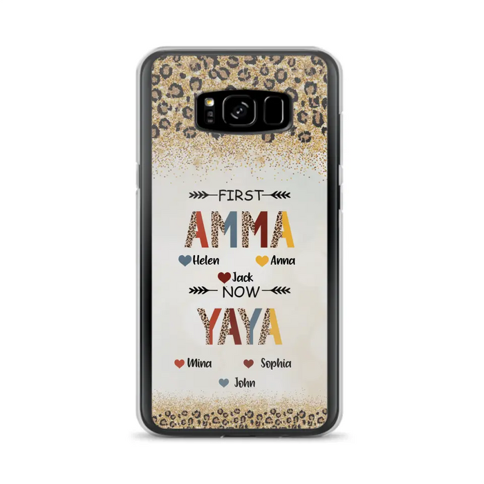 Personalized Grandma Phone Case - Upto 4 Kids And 8 Grandkids - Mother's Day Gift Idea for Grandma - First Mom Now Nana Kid And Grandkids - Case For iPhone And Samsung