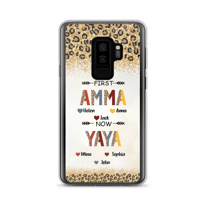 Personalized Grandma Phone Case - Upto 4 Kids And 8 Grandkids - Mother's Day Gift Idea for Grandma - First Mom Now Nana Kid And Grandkids - Case For iPhone And Samsung