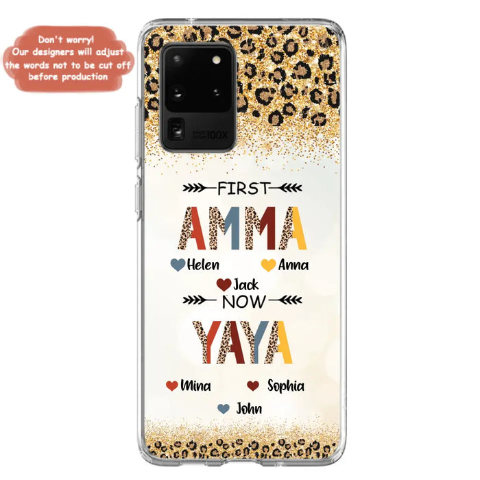 Personalized Grandma Phone Case - Upto 4 Kids And 8 Grandkids - Mother's Day Gift Idea for Grandma - First Mom Now Nana Kid And Grandkids - Case For iPhone And Samsung