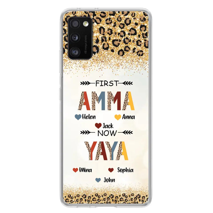 Personalized Grandma Phone Case - Upto 4 Kids And 8 Grandkids - Mother's Day Gift Idea for Grandma - First Mom Now Nana Kid And Grandkids - Case For iPhone And Samsung