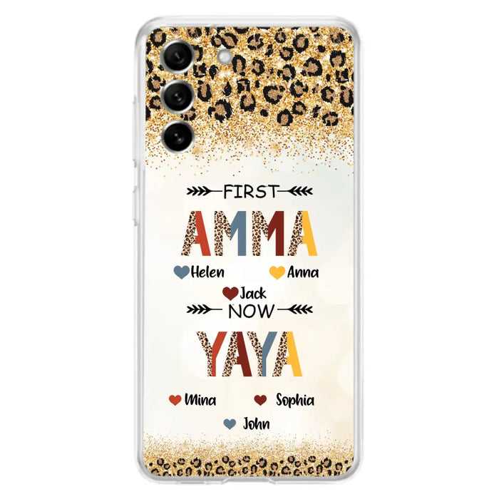 Personalized Grandma Phone Case - Upto 4 Kids And 8 Grandkids - Mother's Day Gift Idea for Grandma - First Mom Now Nana Kid And Grandkids - Case For iPhone And Samsung