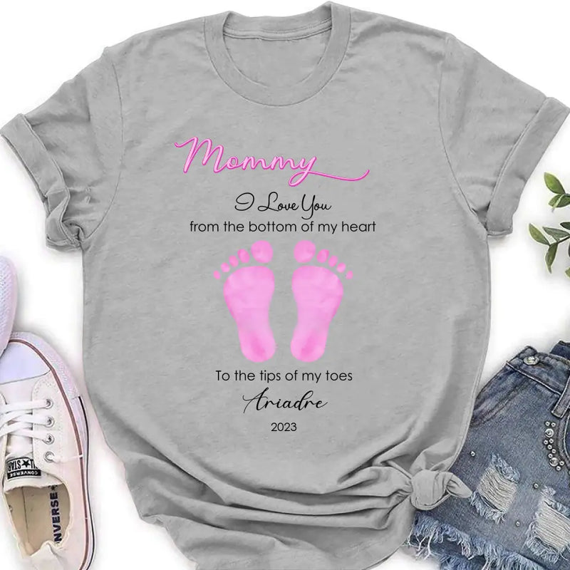Personalized Mother's Day/ Father's Day Shirt/ Hoodie - Gift Idea From Kid to Mom/ Dad - I Love You From The Bottom Of My Heart