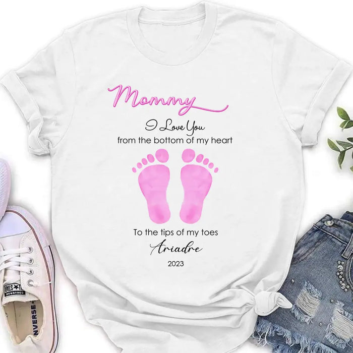 Personalized Mother's Day/ Father's Day Shirt/ Hoodie - Gift Idea From Kid to Mom/ Dad - I Love You From The Bottom Of My Heart