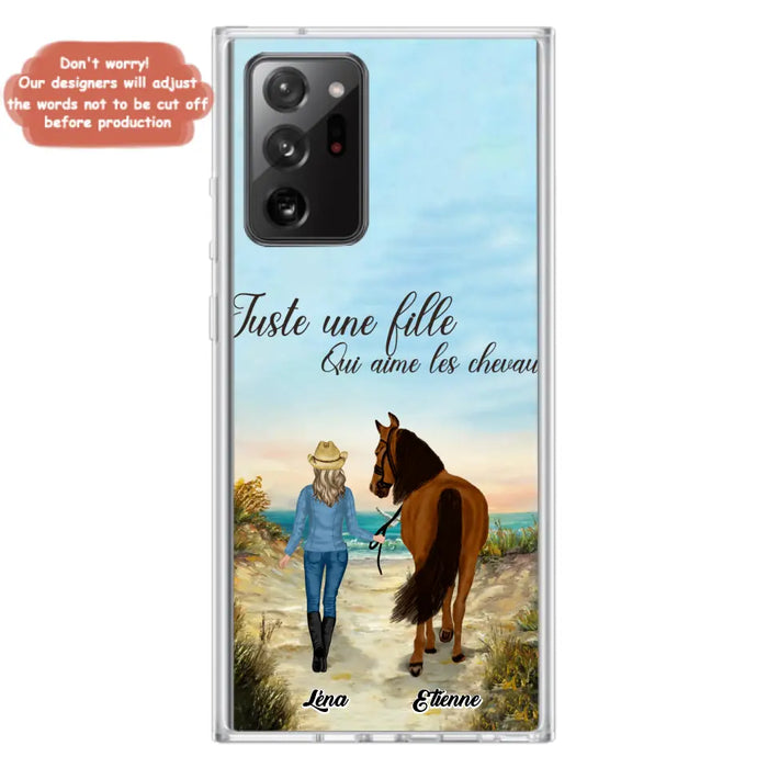 Étuis De Téléphone Personnalisés Pour Une Fille Qui Aime Les Chevaux - Cadeaux Personnalisés Pour Les Amoureux Des Chevaux - Jusqu'À 6 Chevaux - Juste Une Fille Qui Aime Les Chevaux