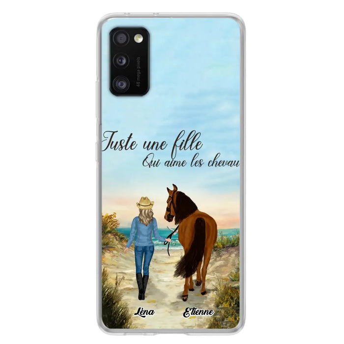 Étuis De Téléphone Personnalisés Pour Une Fille Qui Aime Les Chevaux - Cadeaux Personnalisés Pour Les Amoureux Des Chevaux - Jusqu'À 6 Chevaux - Juste Une Fille Qui Aime Les Chevaux