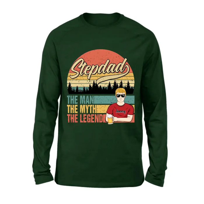 Custom Personalized Stepdad Shirt/Hoodie - Father's Day Gift Idea for Stepdad - The Man The Myth The Legend