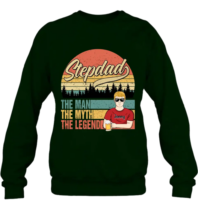 Custom Personalized Stepdad Shirt/Hoodie - Father's Day Gift Idea for Stepdad - The Man The Myth The Legend