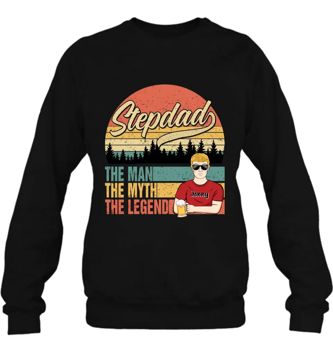 Custom Personalized Stepdad Shirt/Hoodie - Father's Day Gift Idea for Stepdad - The Man The Myth The Legend