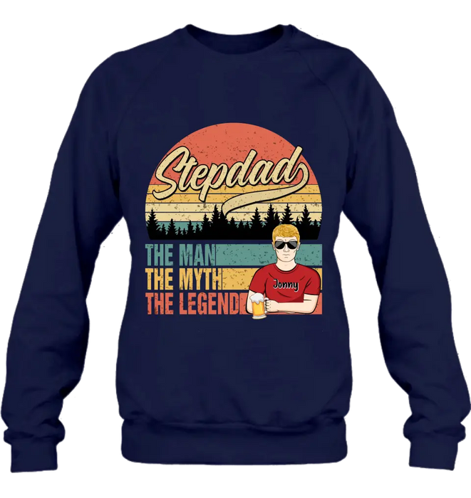 Custom Personalized Stepdad Shirt/Hoodie - Father's Day Gift Idea for Stepdad - The Man The Myth The Legend