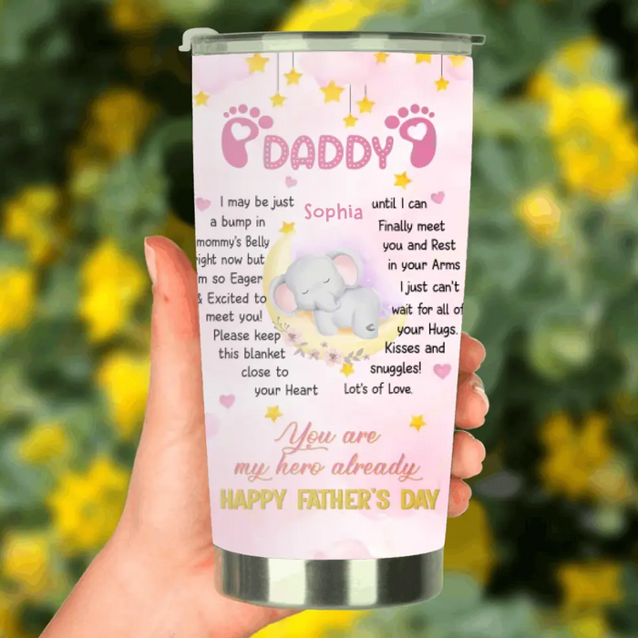 Personalized Father's Day Tumbler - Gift Idea For Father's Day 2023 - You Are My Hero Already