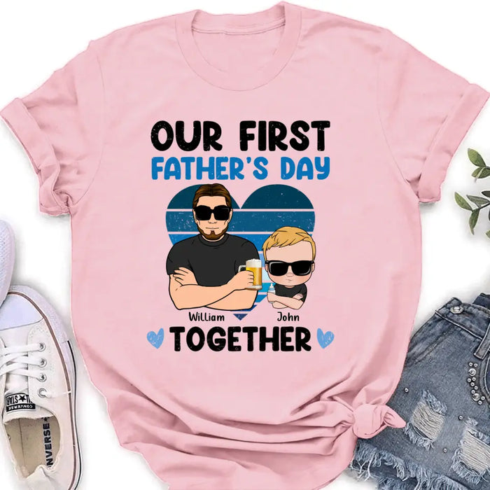 Custom Personalized Dad And Daughter/Son Shirt/ Hoodie -  Gift Idea For Father's Day - Our First Father's Day Together