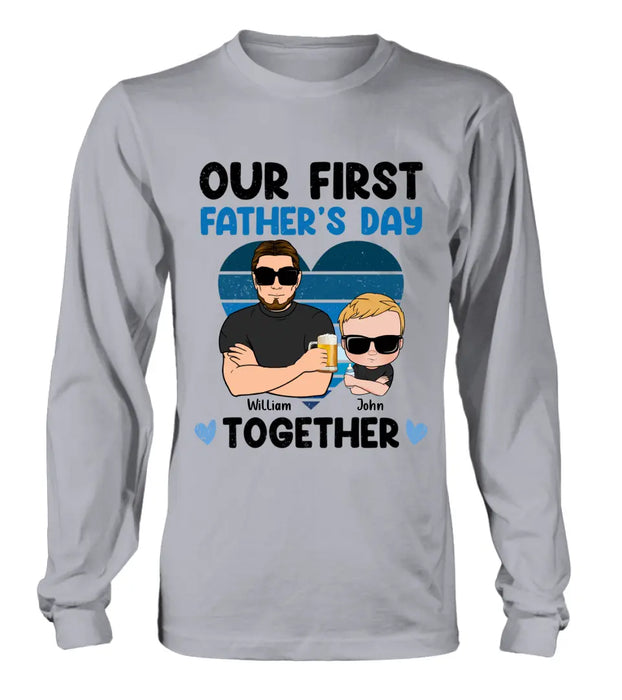 Custom Personalized Dad And Daughter/Son Shirt/ Hoodie -  Gift Idea For Father's Day - Our First Father's Day Together