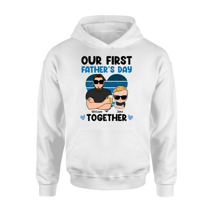 Custom Personalized Dad And Daughter/Son Shirt/ Hoodie -  Gift Idea For Father's Day - Our First Father's Day Together