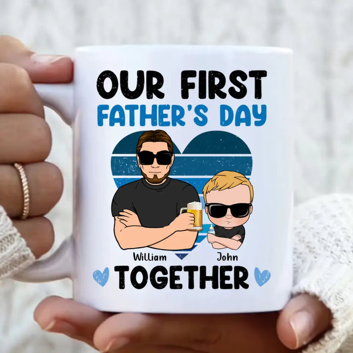 Custom Personalized Dad And Daughter/Son Coffee Mug -  Gift Idea For Father's Day - Our First Father's Day Together