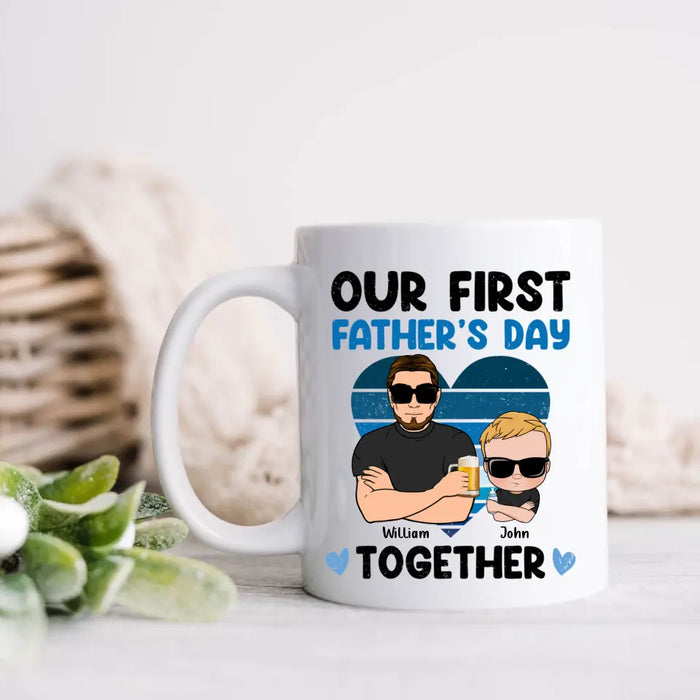 Custom Personalized Dad And Daughter/Son Coffee Mug -  Gift Idea For Father's Day - Our First Father's Day Together