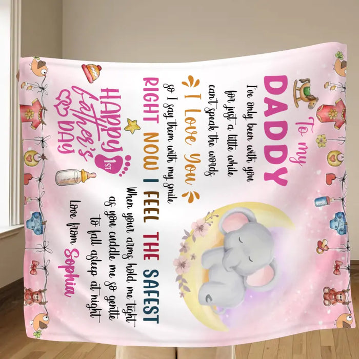 Custom Personalized Father's Day Quilt/Single Layer Fleece Blanket - Gift Idea For Father's Day 2024 - To My Daddy I've Only Been With You For Just A Little While