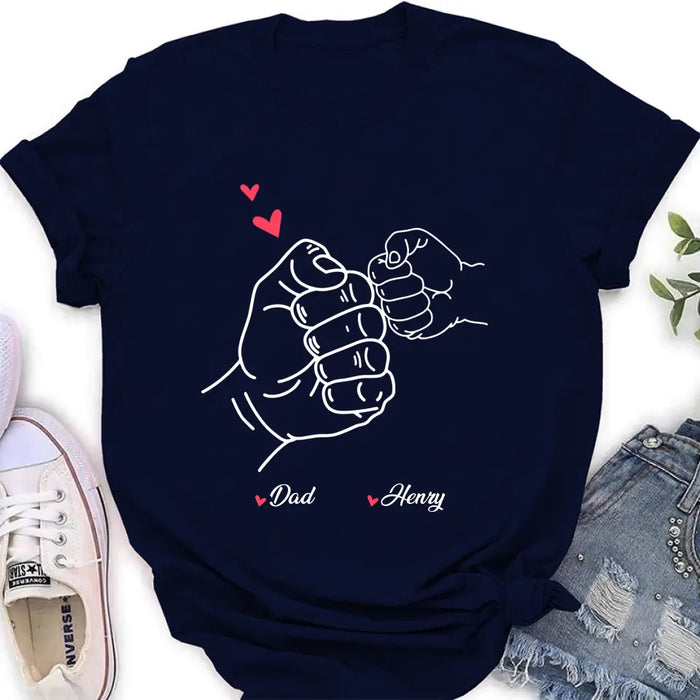 Custom Personalized Papa & Kids Fist Bump Shirt/ Hoodie - Gift Idea For Father/ Kids/ Father's Day - Custom Upto 7 Kids' Name