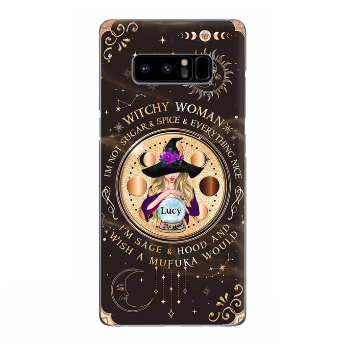 Custom Personalized Witchy Woman Phone Case - Gift Idea For Witch/ Friends/ Birthday/ Halloween Day - I'm Not Sugar & Spice & Everything Nice - Case For iPhone/Samsung