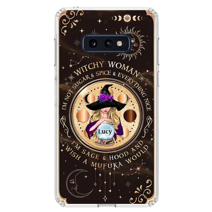 Custom Personalized Witchy Woman Phone Case - Gift Idea For Witch/ Friends/ Birthday/ Halloween Day - I'm Not Sugar & Spice & Everything Nice - Case For iPhone/Samsung