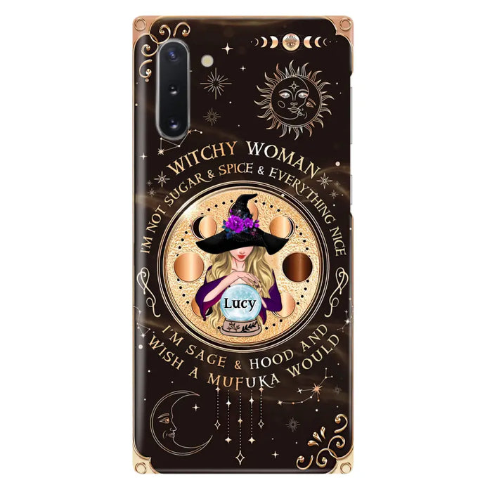 Custom Personalized Witchy Woman Phone Case - Gift Idea For Witch/ Friends/ Birthday/ Halloween Day - I'm Not Sugar & Spice & Everything Nice - Case For iPhone/Samsung