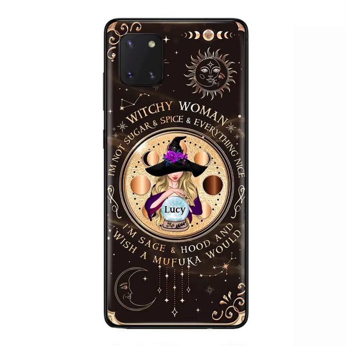 Custom Personalized Witchy Woman Phone Case - Gift Idea For Witch/ Friends/ Birthday/ Halloween Day - I'm Not Sugar & Spice & Everything Nice - Case For iPhone/Samsung