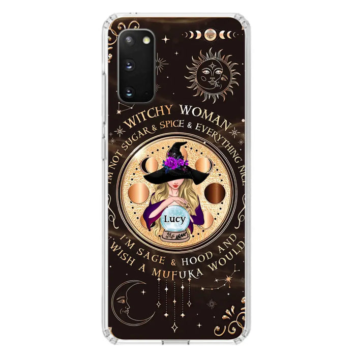 Custom Personalized Witchy Woman Phone Case - Gift Idea For Witch/ Friends/ Birthday/ Halloween Day - I'm Not Sugar & Spice & Everything Nice - Case For iPhone/Samsung