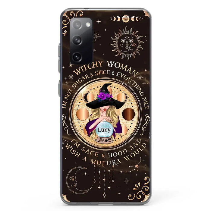 Custom Personalized Witchy Woman Phone Case - Gift Idea For Witch/ Friends/ Birthday/ Halloween Day - I'm Not Sugar & Spice & Everything Nice - Case For iPhone/Samsung