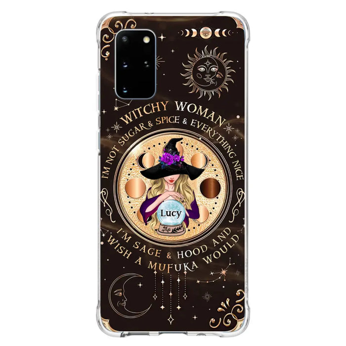 Custom Personalized Witchy Woman Phone Case - Gift Idea For Witch/ Friends/ Birthday/ Halloween Day - I'm Not Sugar & Spice & Everything Nice - Case For iPhone/Samsung