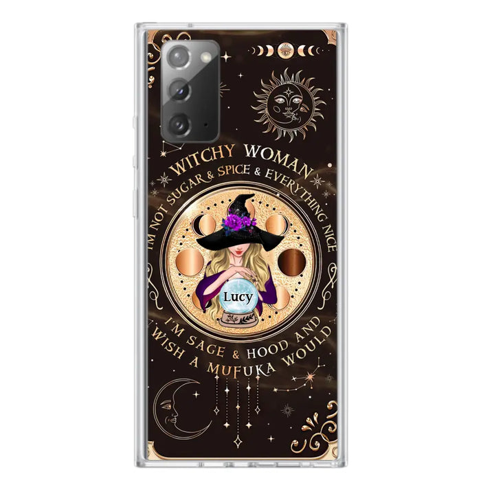 Custom Personalized Witchy Woman Phone Case - Gift Idea For Witch/ Friends/ Birthday/ Halloween Day - I'm Not Sugar & Spice & Everything Nice - Case For iPhone/Samsung