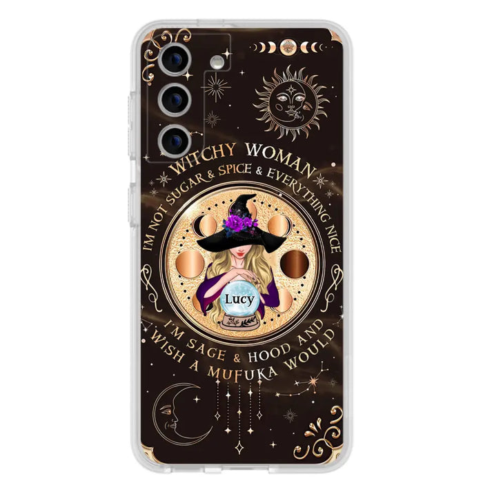 Custom Personalized Witchy Woman Phone Case - Gift Idea For Witch/ Friends/ Birthday/ Halloween Day - I'm Not Sugar & Spice & Everything Nice - Case For iPhone/Samsung