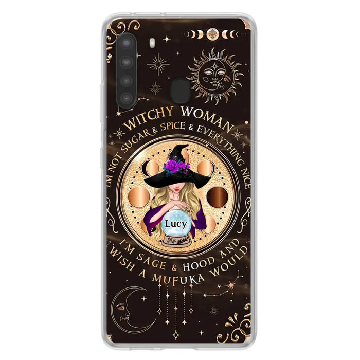 Custom Personalized Witchy Woman Phone Case - Gift Idea For Witch/ Friends/ Birthday/ Halloween Day - I'm Not Sugar & Spice & Everything Nice - Case For iPhone/Samsung