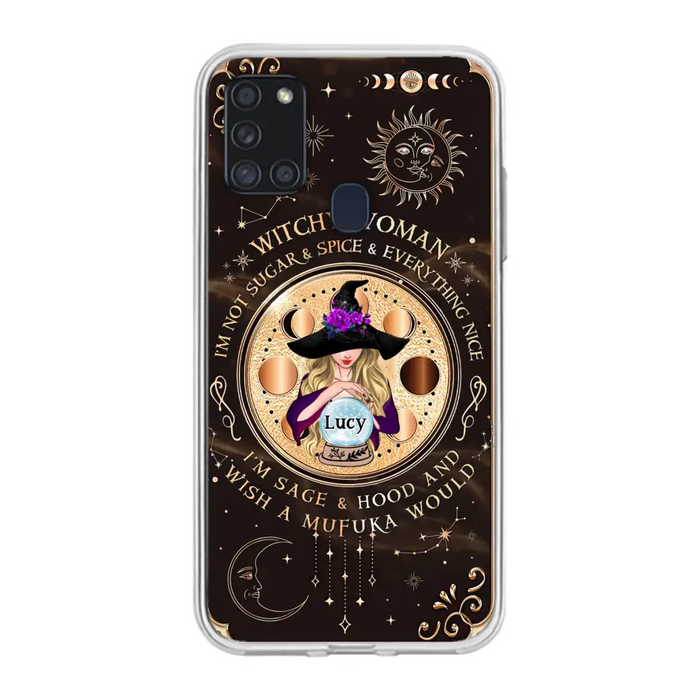 Custom Personalized Witchy Woman Phone Case - Gift Idea For Witch/ Friends/ Birthday/ Halloween Day - I'm Not Sugar & Spice & Everything Nice - Case For iPhone/Samsung