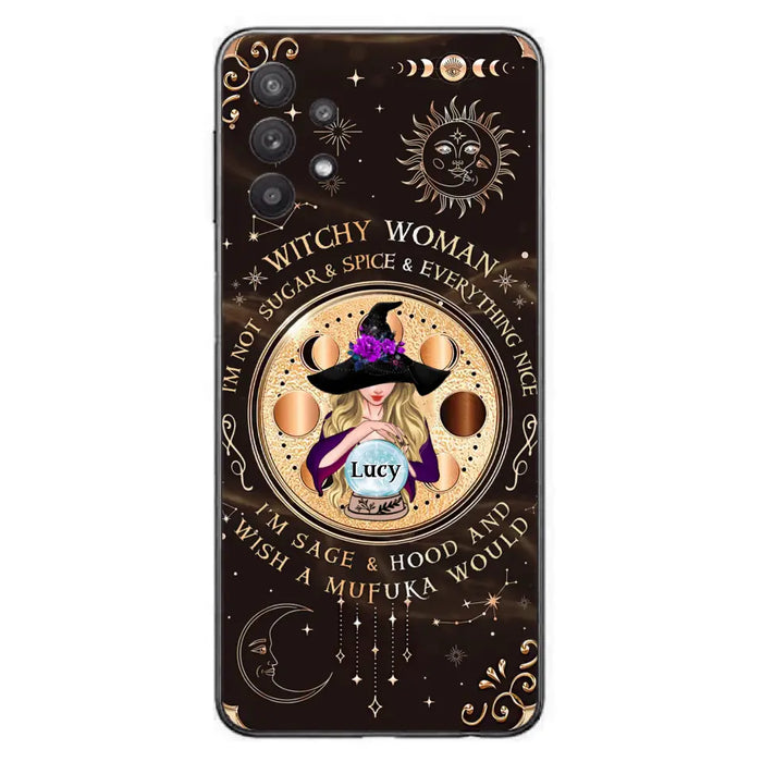 Custom Personalized Witchy Woman Phone Case - Gift Idea For Witch/ Friends/ Birthday/ Halloween Day - I'm Not Sugar & Spice & Everything Nice - Case For iPhone/Samsung