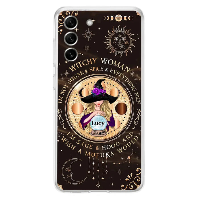 Custom Personalized Witchy Woman Phone Case - Gift Idea For Witch/ Friends/ Birthday/ Halloween Day - I'm Not Sugar & Spice & Everything Nice - Case For iPhone/Samsung