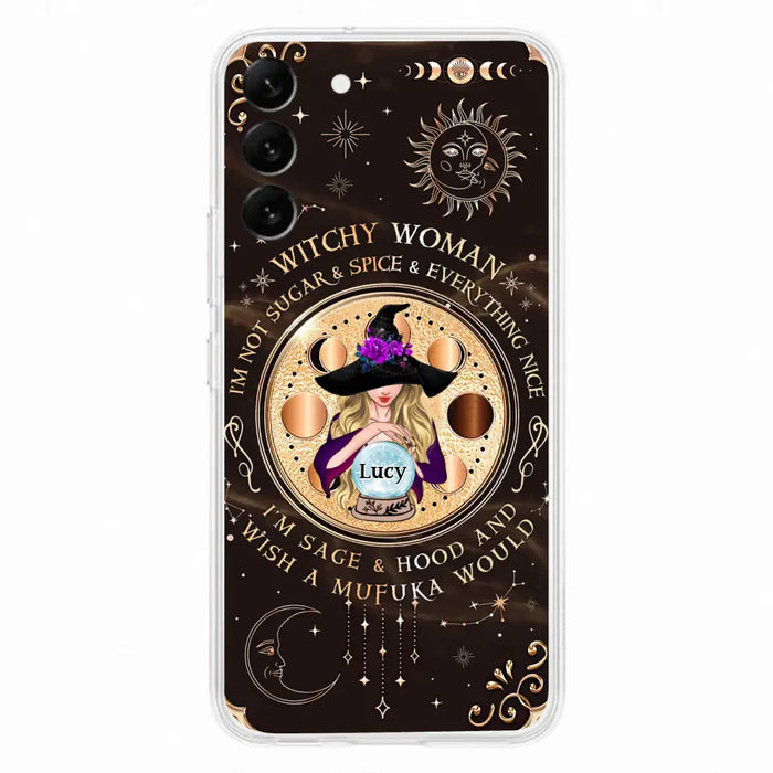 Custom Personalized Witchy Woman Phone Case - Gift Idea For Witch/ Friends/ Birthday/ Halloween Day - I'm Not Sugar & Spice & Everything Nice - Case For iPhone/Samsung