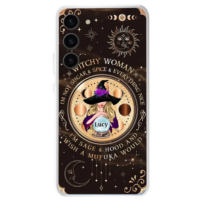 Custom Personalized Witchy Woman Phone Case - Gift Idea For Witch/ Friends/ Birthday/ Halloween Day - I'm Not Sugar & Spice & Everything Nice - Case For iPhone/Samsung