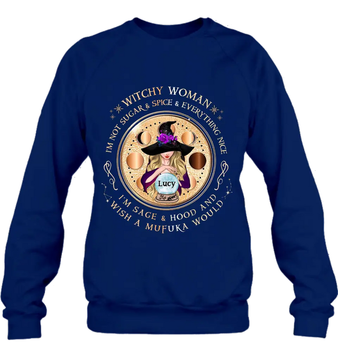 Custom Personalized Witchy Woman Shirt/ Hoodie - Gift Idea For Witch/ Friends/ Birthday/ Halloween Day - I'm Not Sugar & Spice & Everything Nice