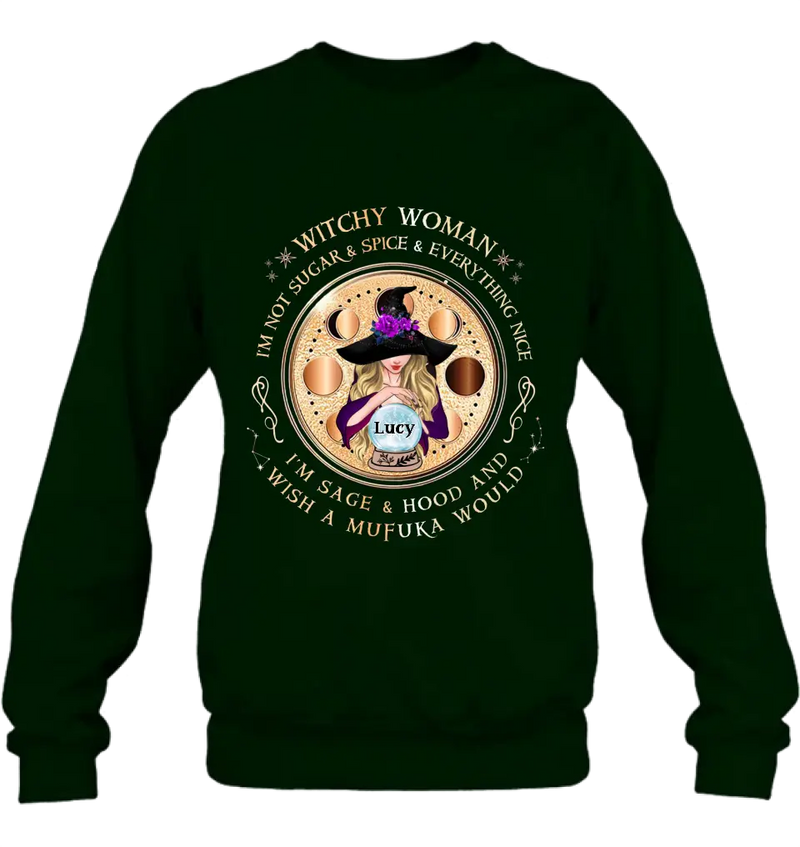 Custom Personalized Witchy Woman Shirt/ Hoodie - Gift Idea For Witch/ Friends/ Birthday/ Halloween Day - I'm Not Sugar & Spice & Everything Nice