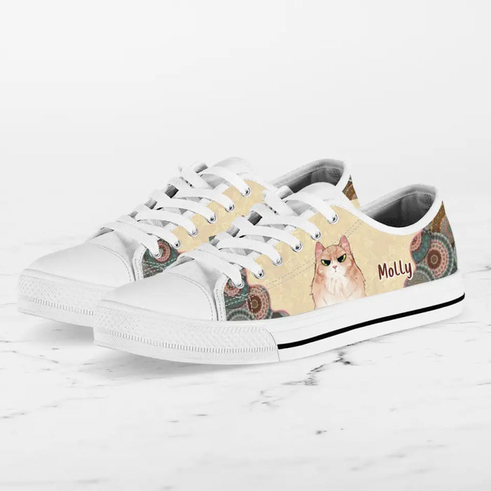 Custom Personalized Cat Mom Canvas Sneakers - Upto 5 Cats - Mother's Day Gift Idea for Cat Lovers - Rockin' The Cat Mom Life