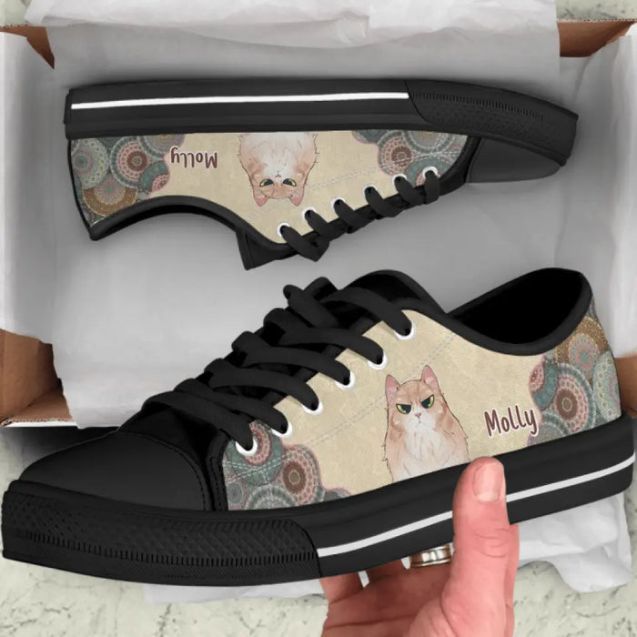 Custom Personalized Cat Mom Canvas Sneakers - Upto 5 Cats - Mother's Day Gift Idea for Cat Lovers - Rockin' The Cat Mom Life