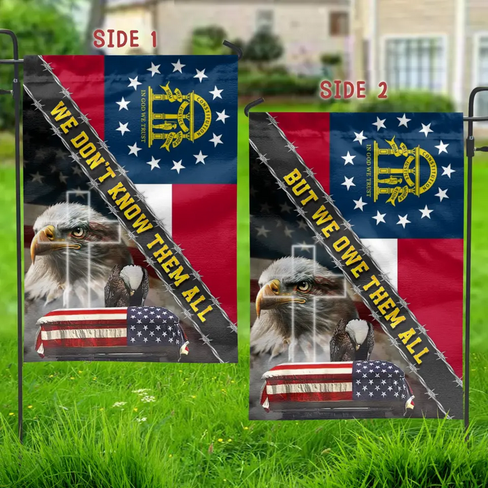 Custom Personalized Memorial Day 2 Sides Flag Sign  - Memorial Day/  Independence Day Gift Idea - We Don't Know Them All But We Owe Them All