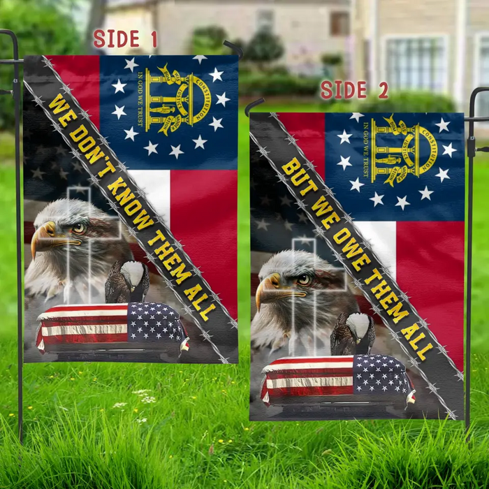 Custom Personalized Memorial Day 2 Sides Flag Sign  - Memorial Day/  Independence Day Gift Idea - We Don't Know Them All But We Owe Them All