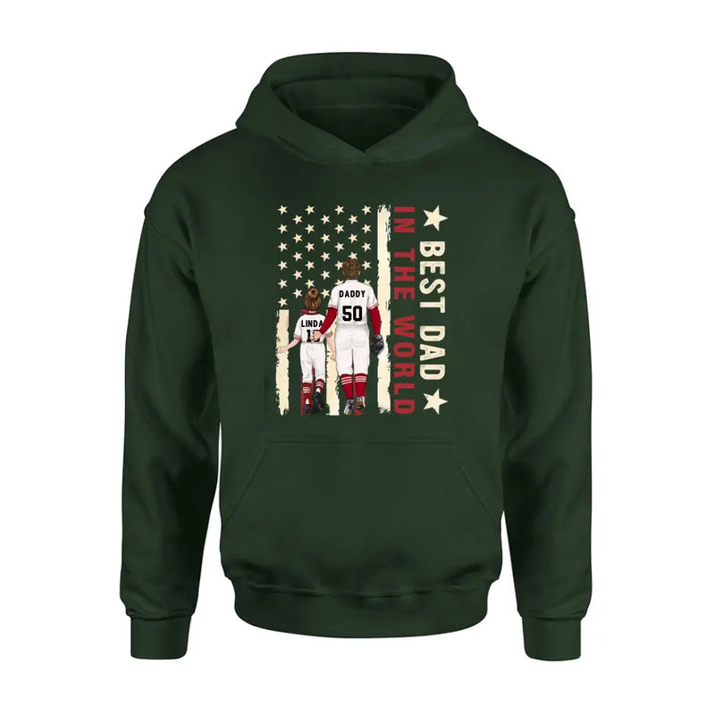 Personalized Baseball Shirt/Long sleeve/Sweatshirt/Hoodie - Gift Idea For Baseball Lovers/Father's Day - Up to 3 Kids - Best Dad In The World