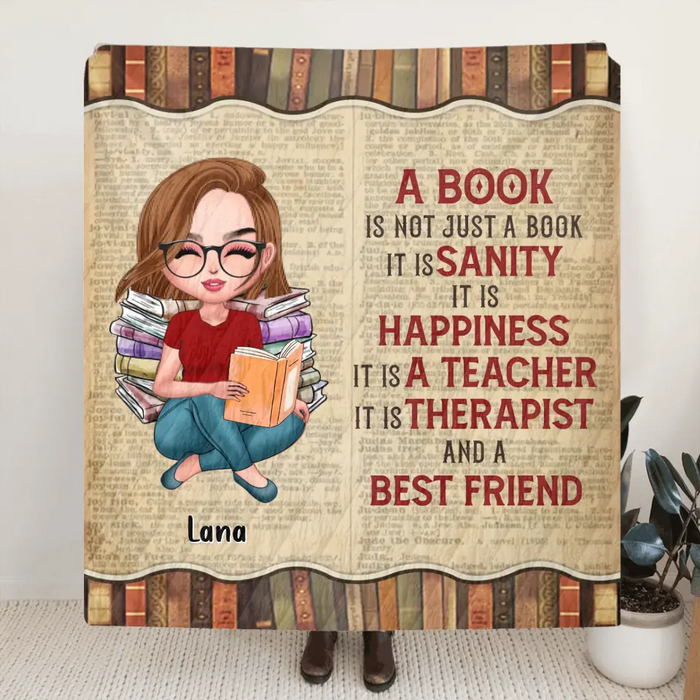 Custom Personalized Book Girl Single Layer Fleece/Quilt Blanket - Gift Idea For Book Lovers - A Book Is Not Just A Book